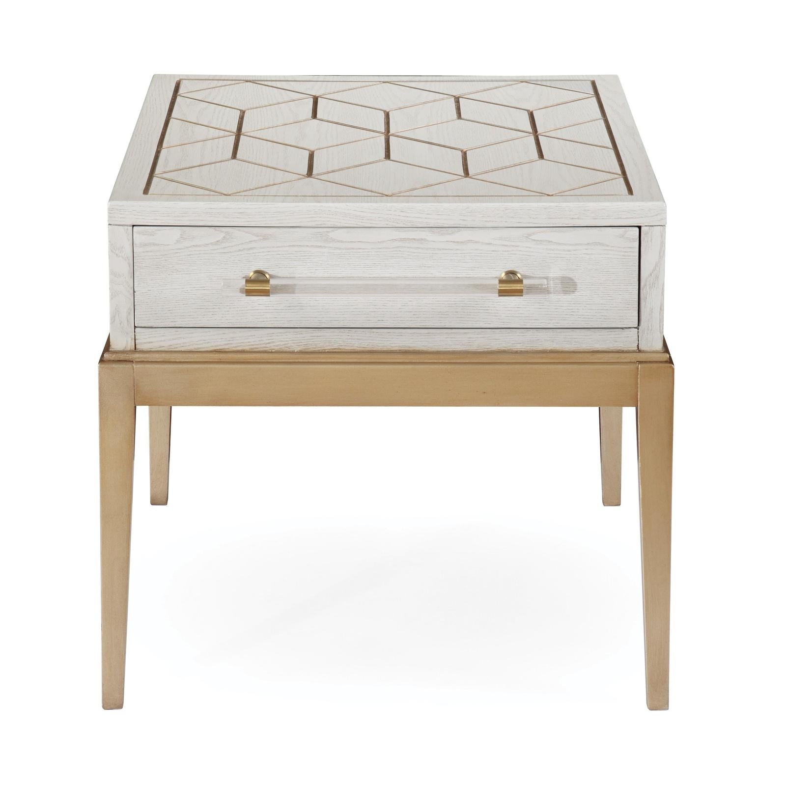 BMC Perrine White End Table