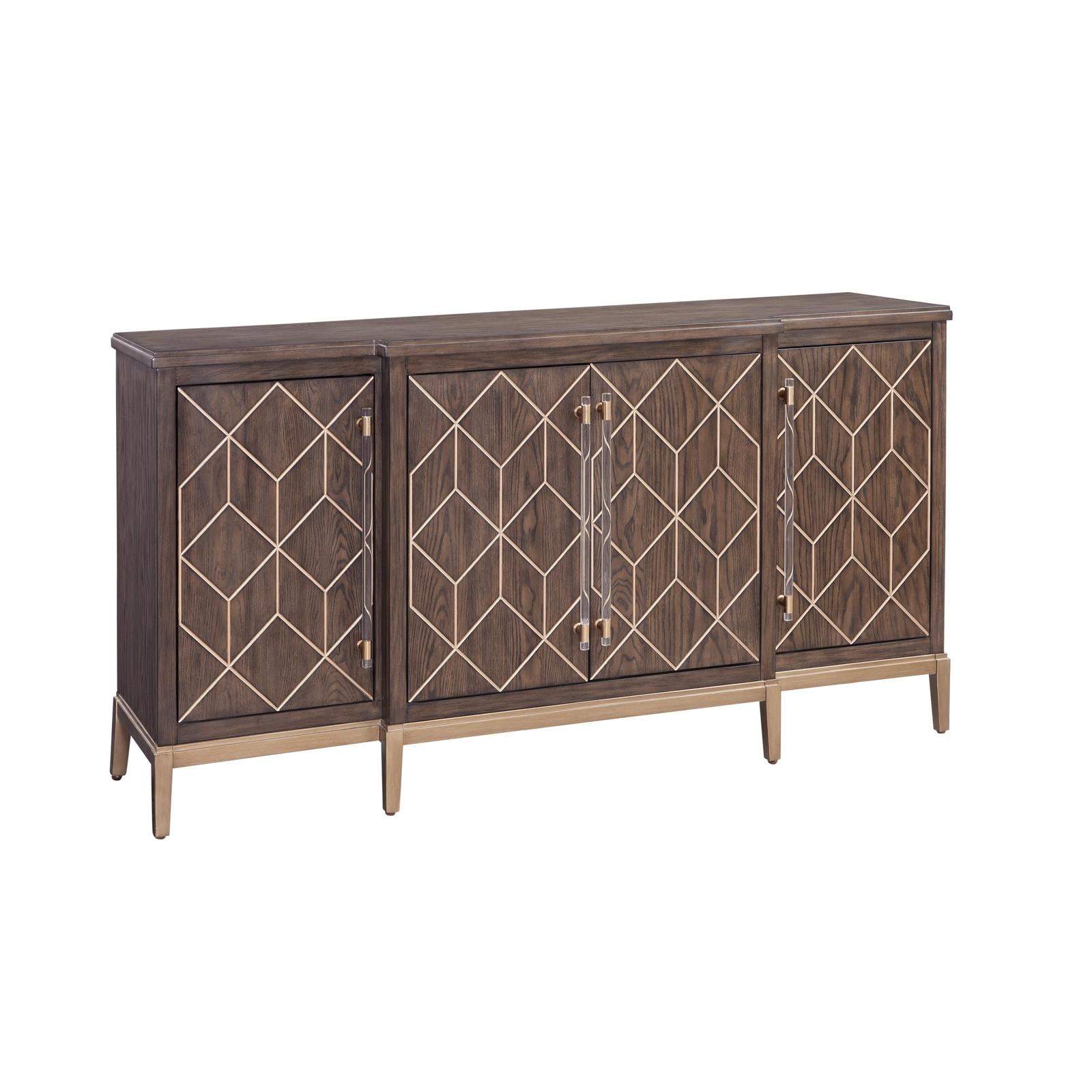 BMC Perrine Brown Oak Four Door Cabinet