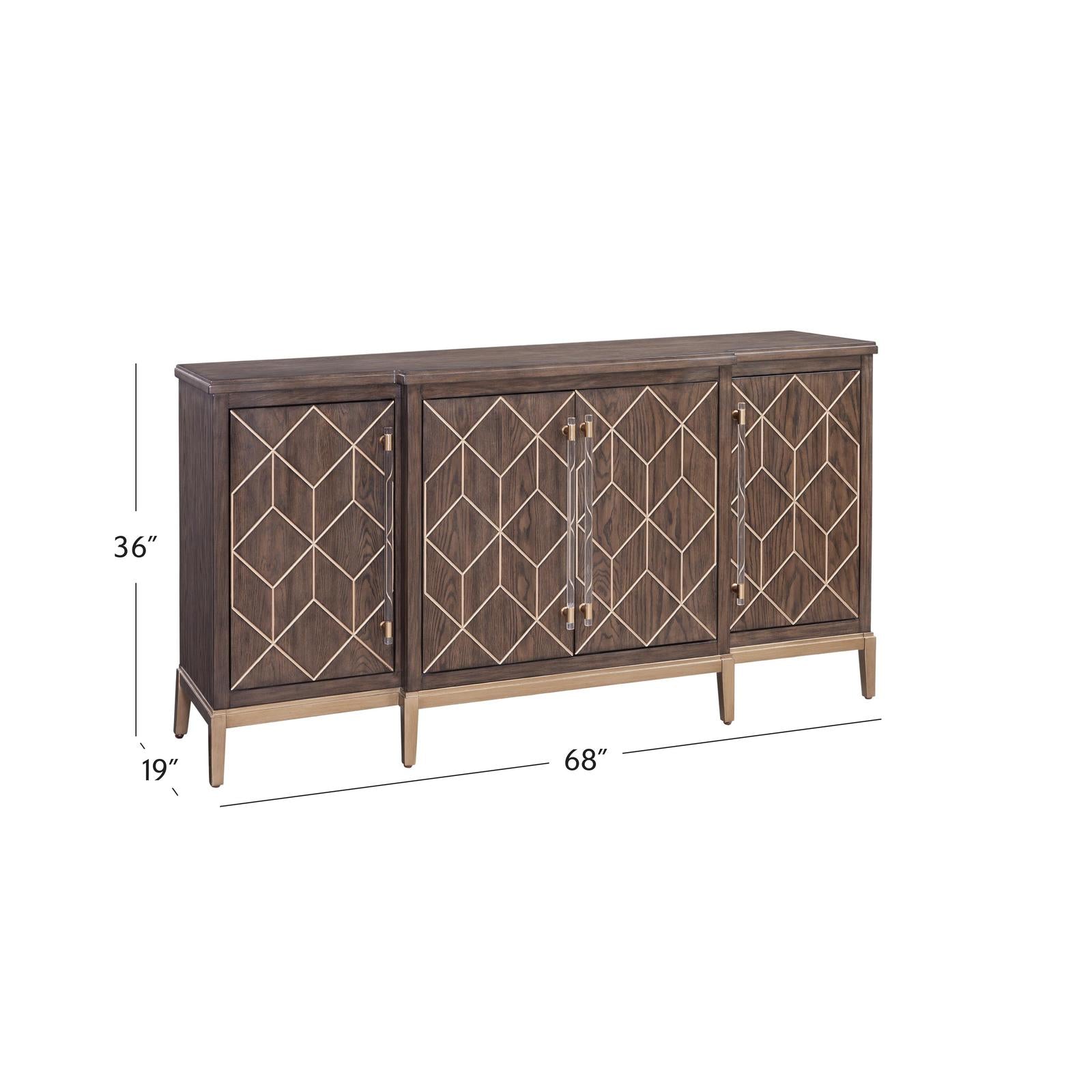 BMC Perrine Brown Oak Four Door Cabinet