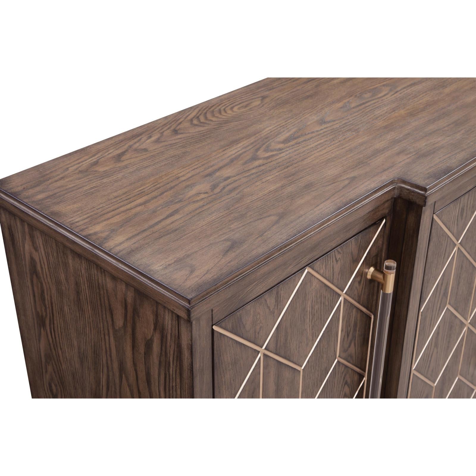 BMC Perrine Brown Oak Four Door Cabinet