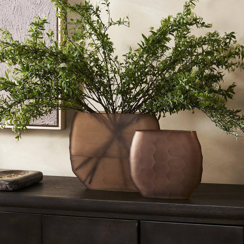 Four Hands Textured Glass Oval Vases