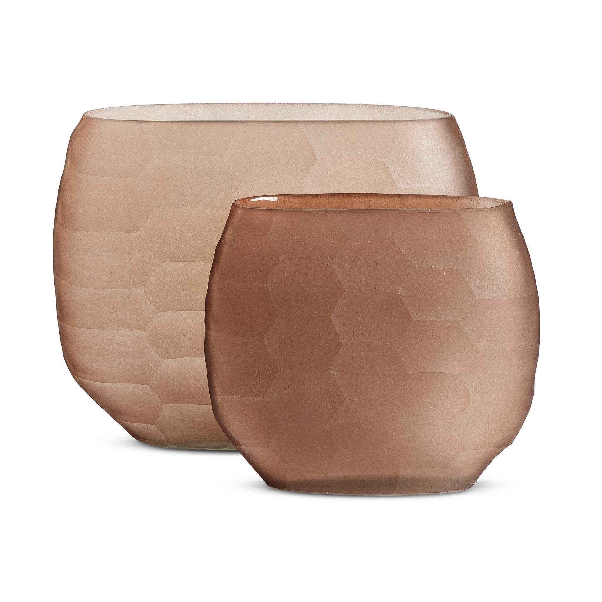 Four Hands Textured Glass Oval Vases