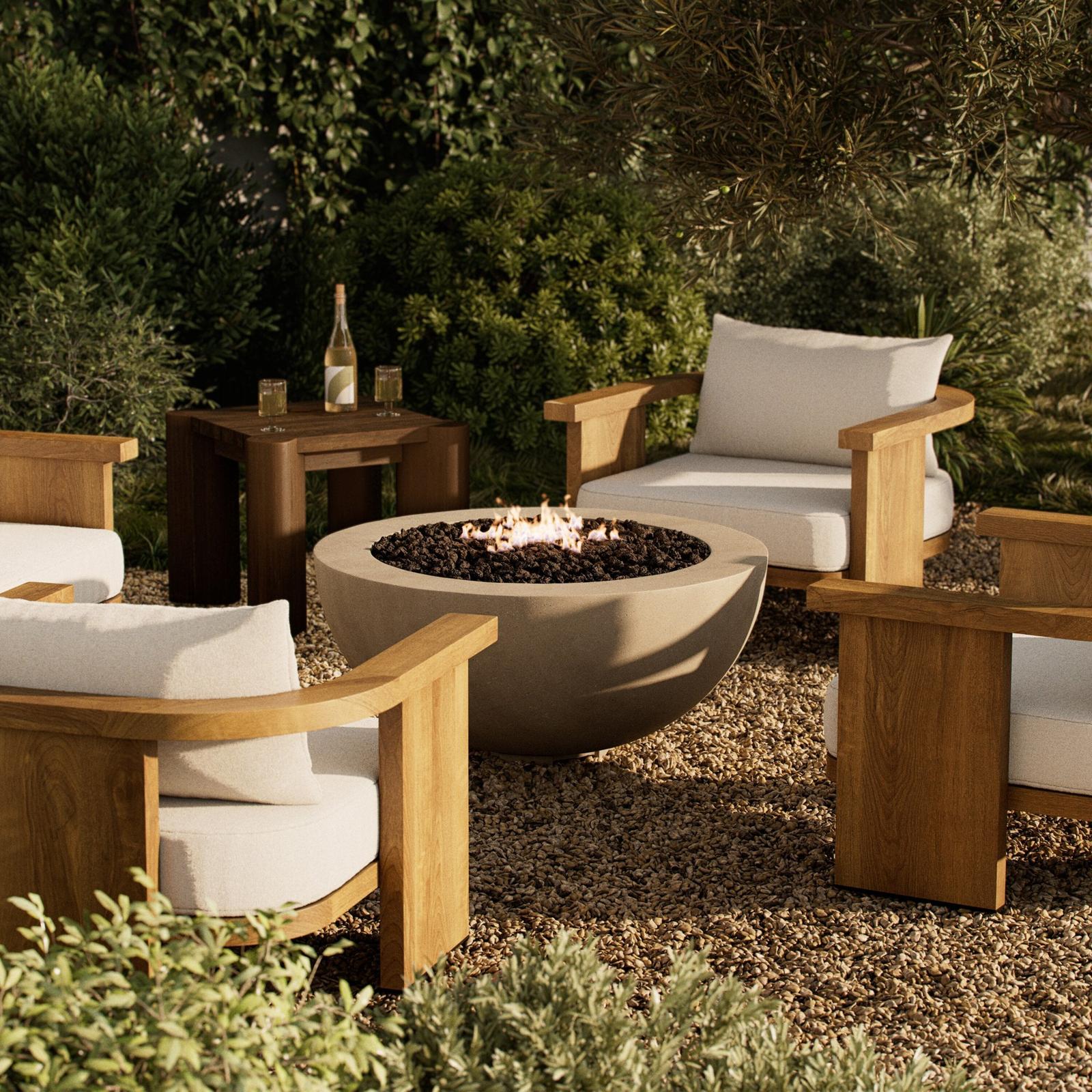 Four Hands Bronson Outdoor Fire Table Natural Gas