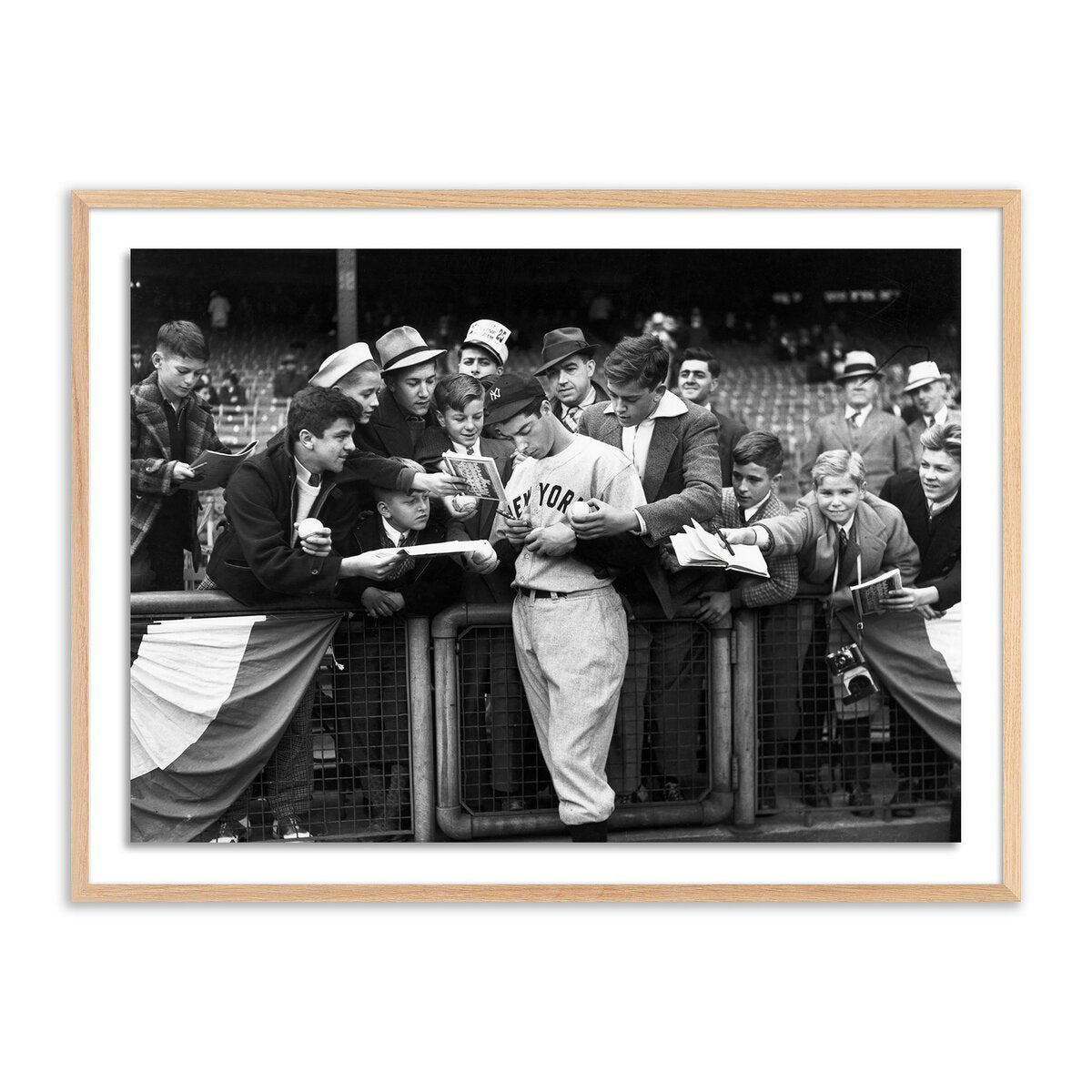 Joe Dimaggio Signing Autotgraphs For Fans By Getty Images