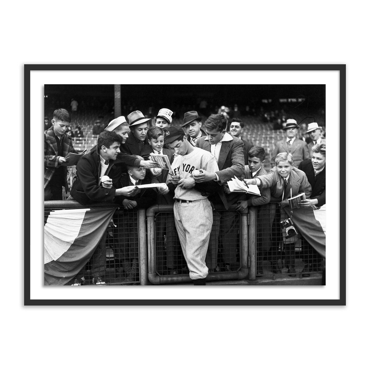 Joe Dimaggio Signing Autotgraphs For Fans By Getty Images