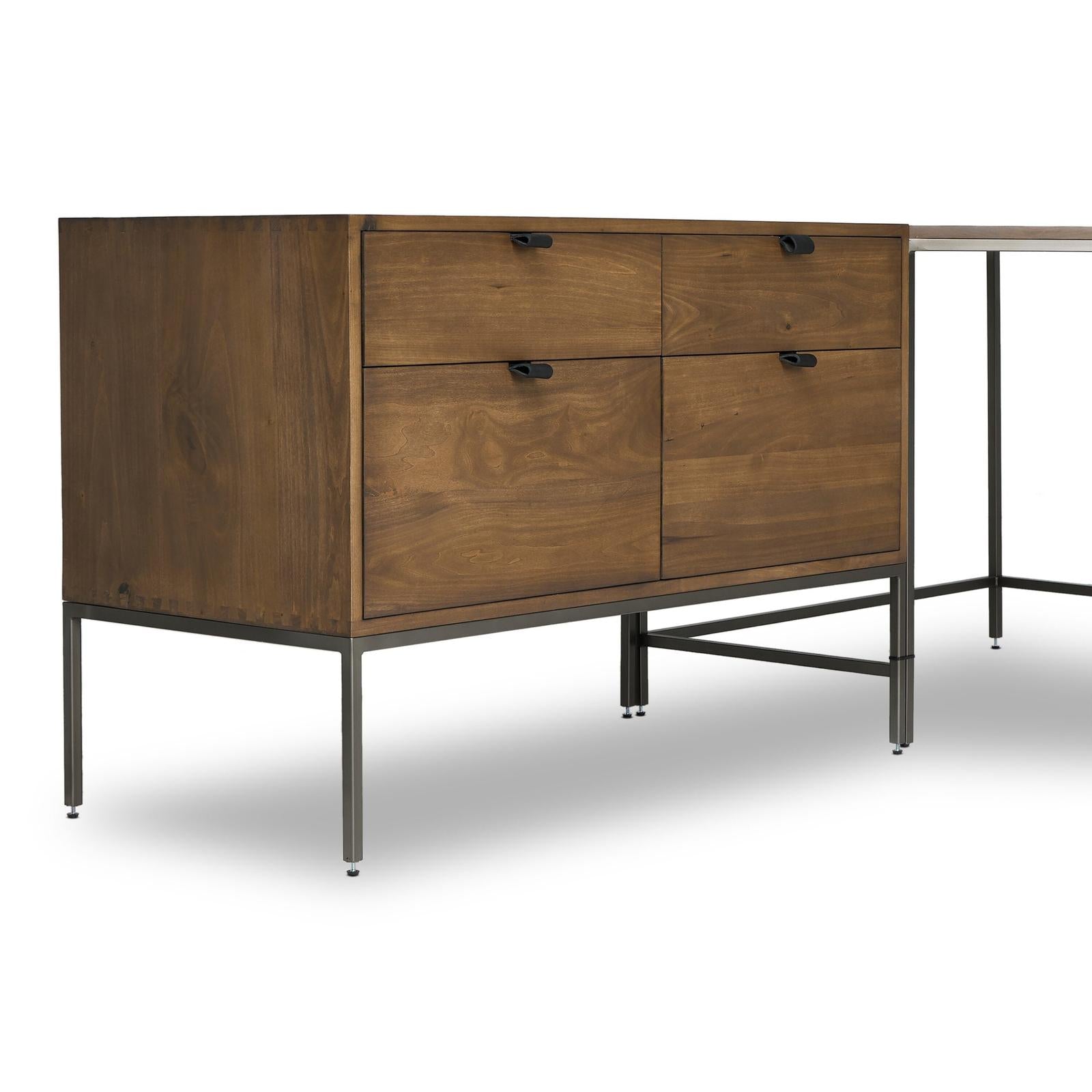 Four Hands Trey Wide Filing Cabinet Desk System