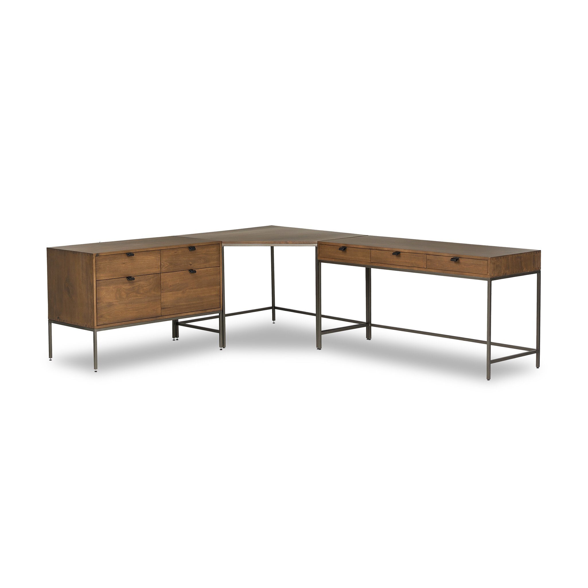Four Hands Trey Wide Filing Cabinet Desk System