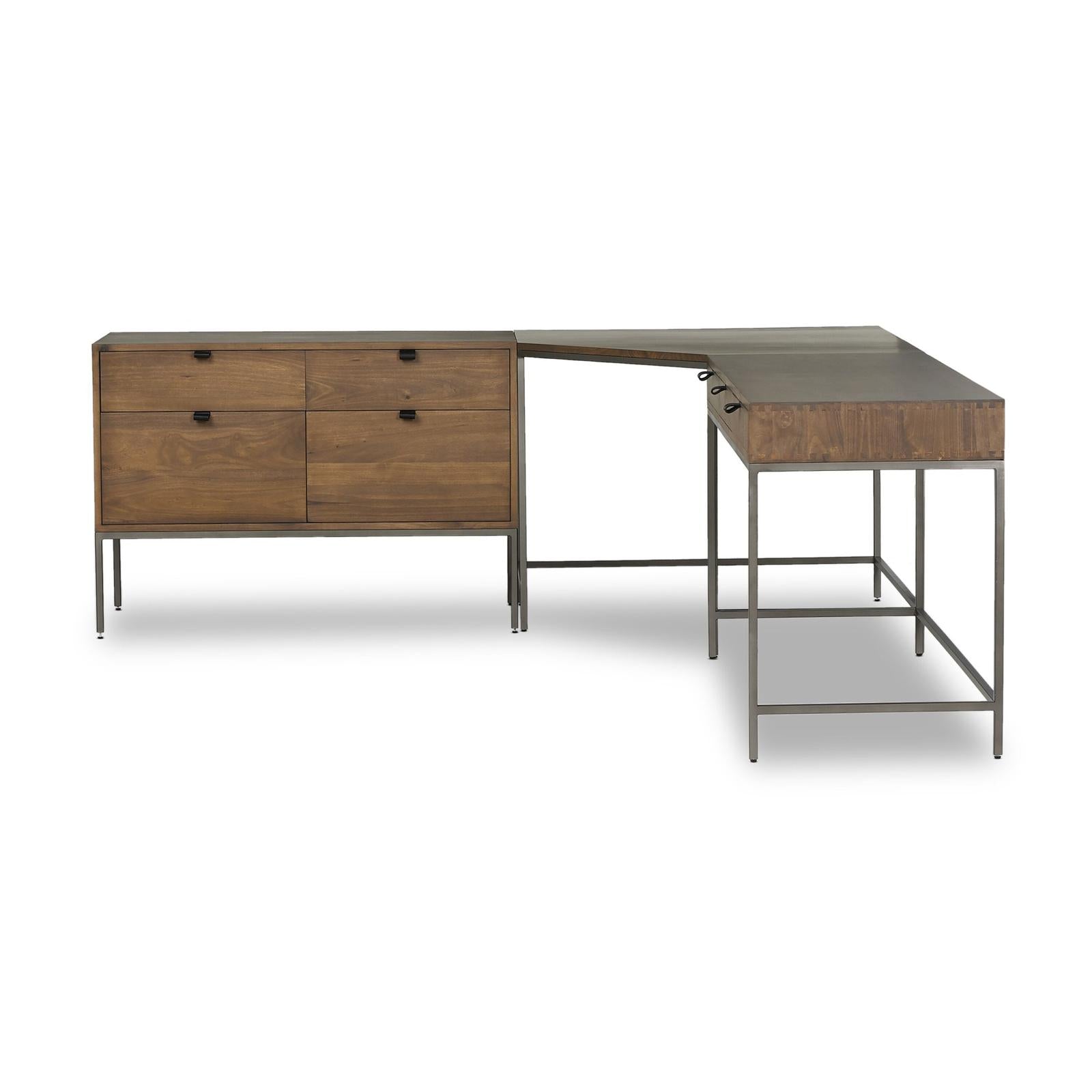 Four Hands Trey Wide Filing Cabinet Desk System