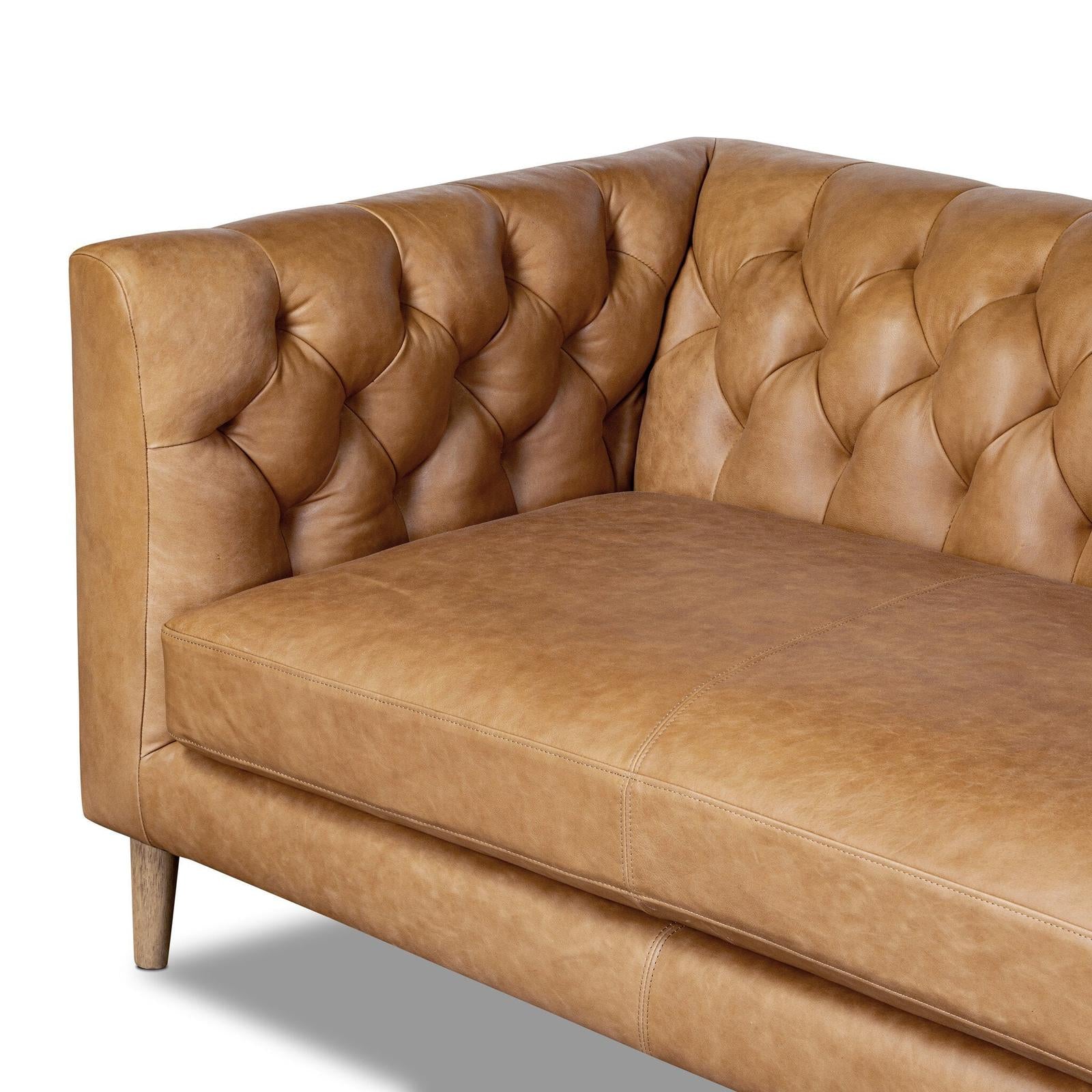 Four Hands Thurston Cascara Cognac 2-Piece Sectional