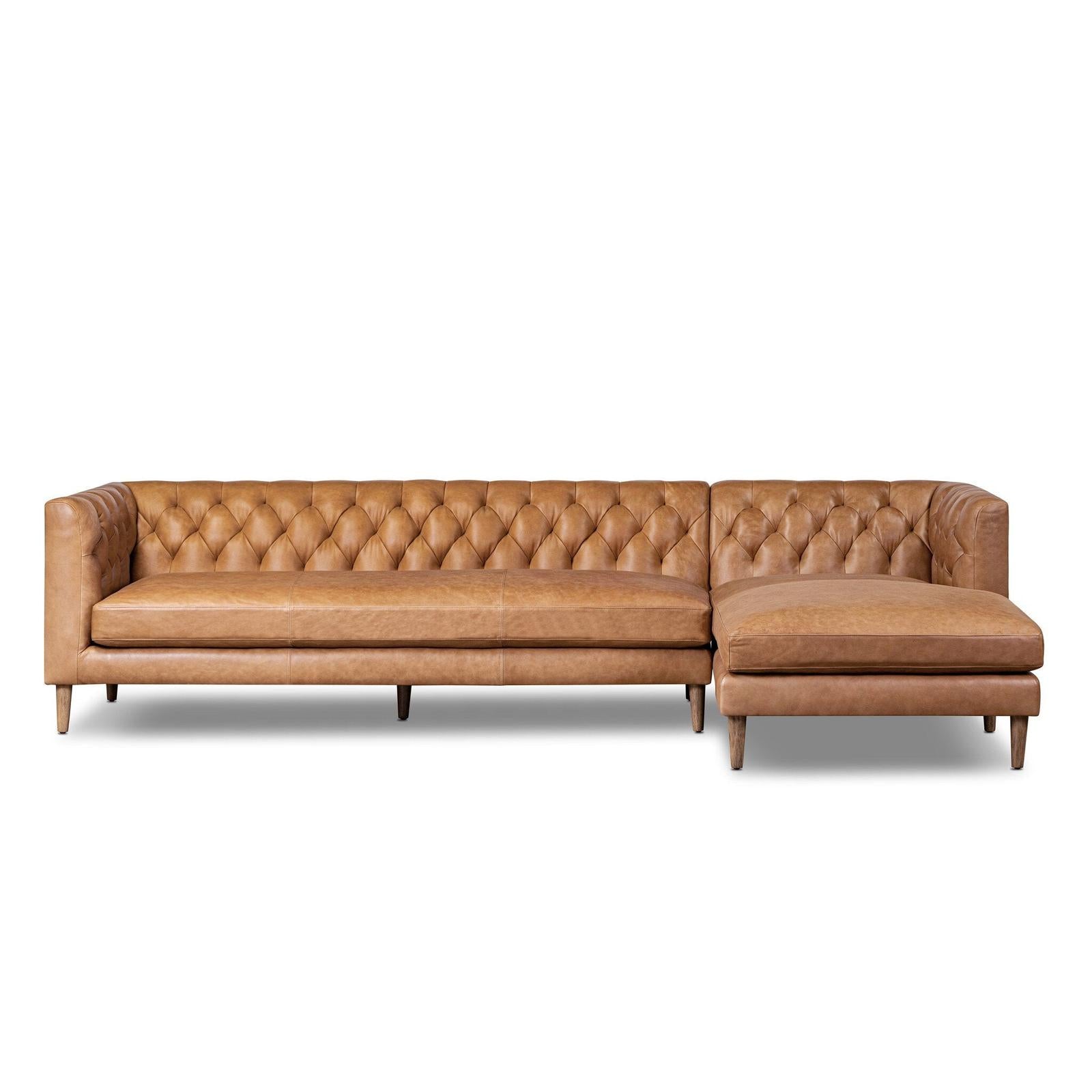 Four Hands Thurston Cascara Cognac 2-Piece Sectional