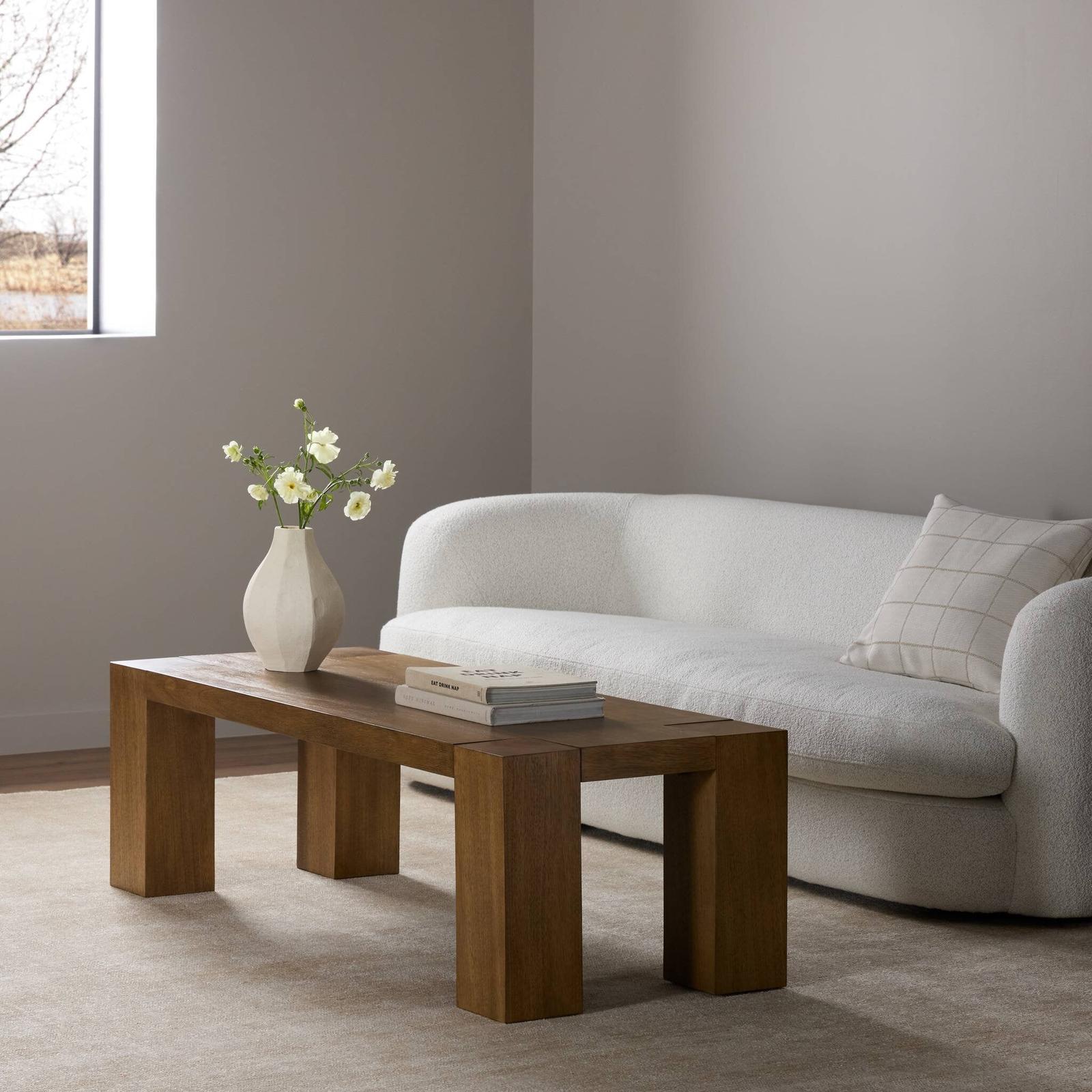 Four Hands Emeli Tawny Rubberwood Veneer Rectangular Coffee Table