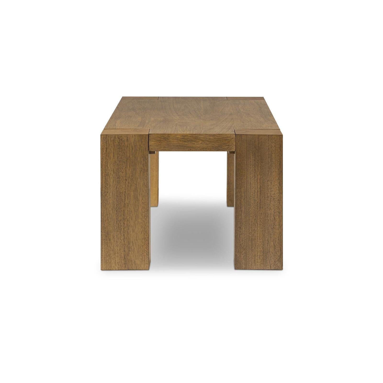 Four Hands Emeli Tawny Rubberwood Veneer Rectangular Coffee Table
