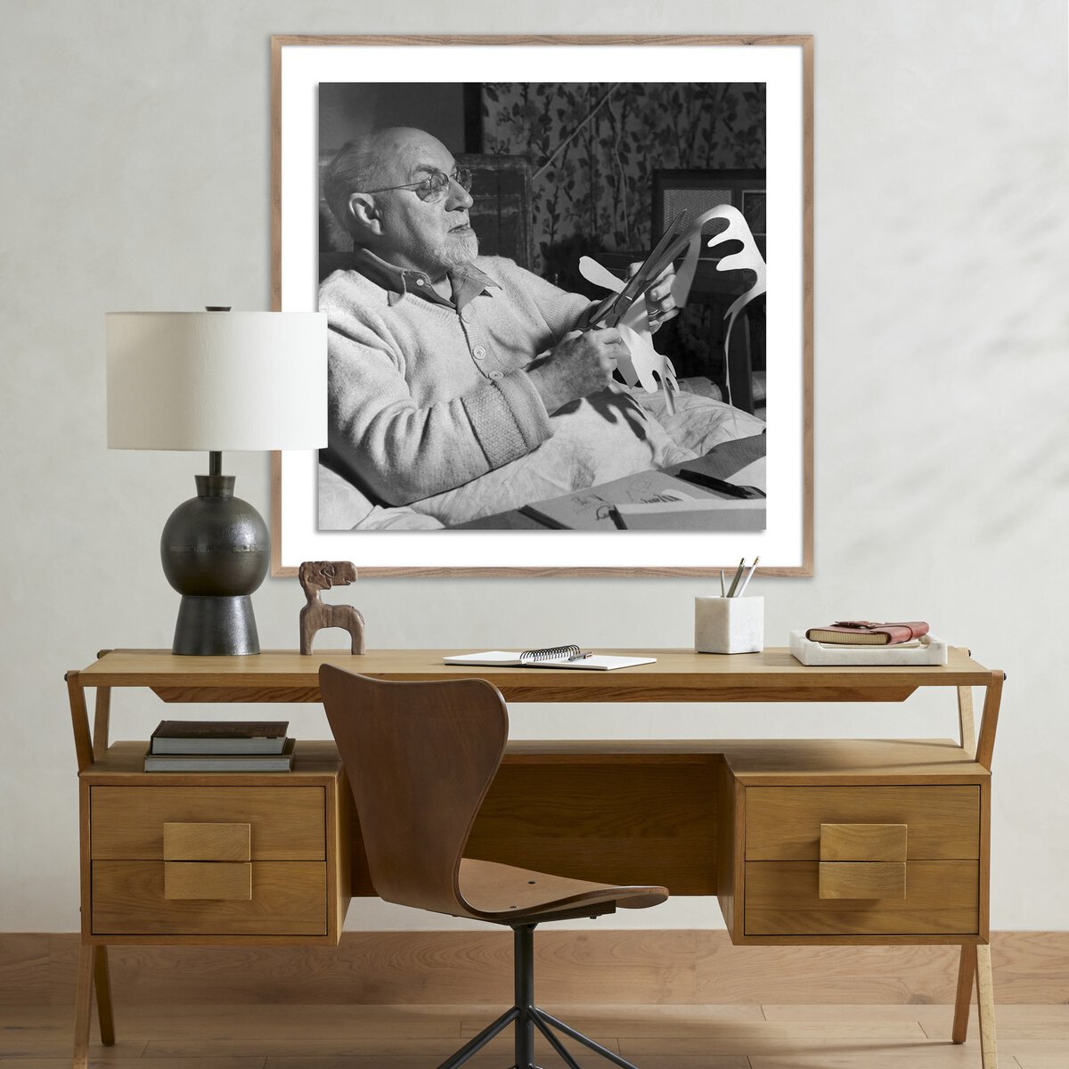Henri Matisse Working On Paper Cut-Out By Getty Images