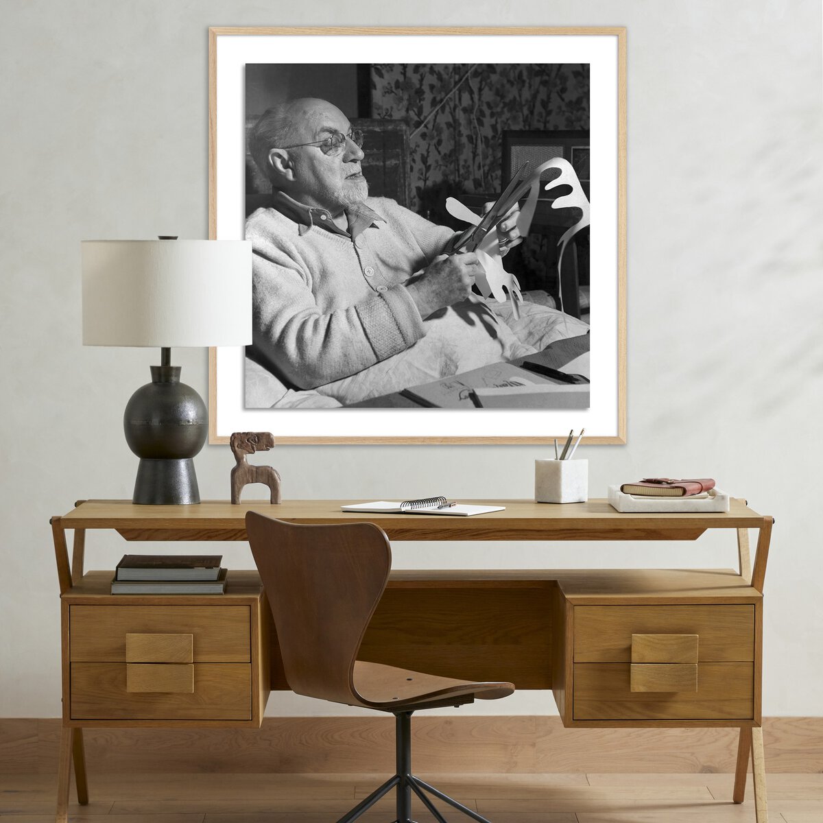 Henri Matisse Working On Paper Cut-Out By Getty Images