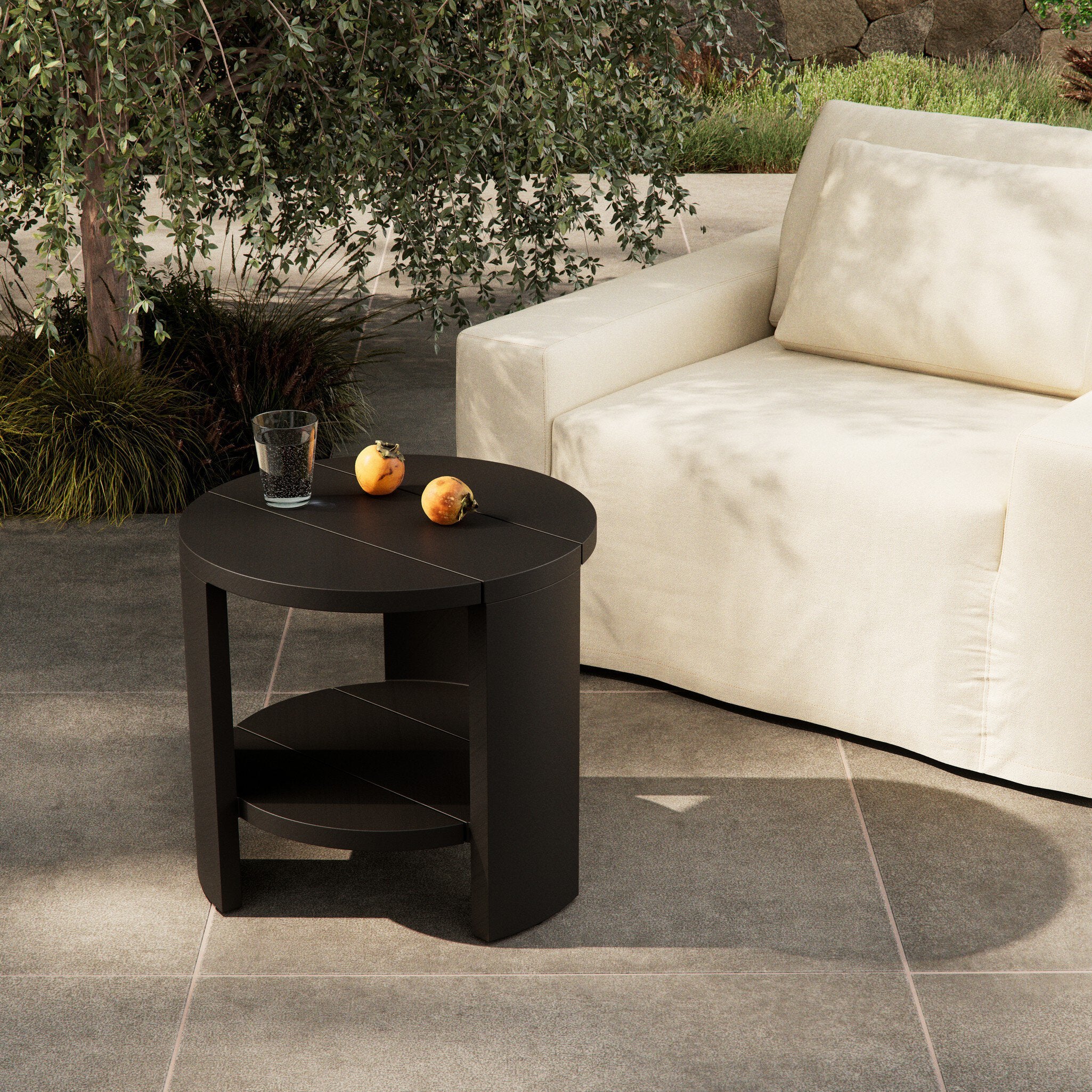 Four Hands Roca Outdoor Round Metal End Table