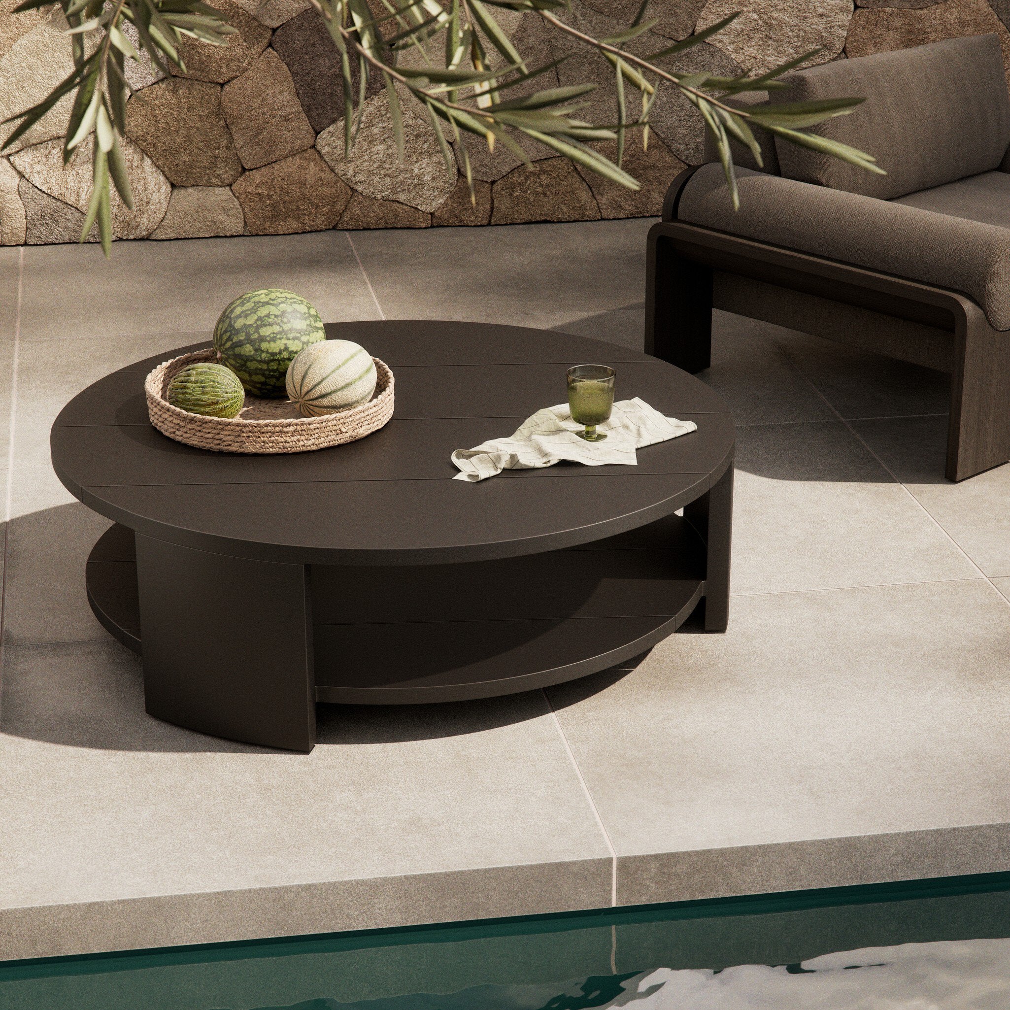 Four Hands Roca Outdoor Round Metal Coffee Table
