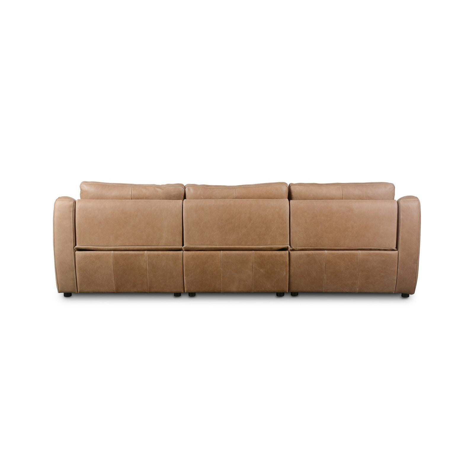 Four Hands Crawford Power Recliner 3-Piece Sectional Sofa