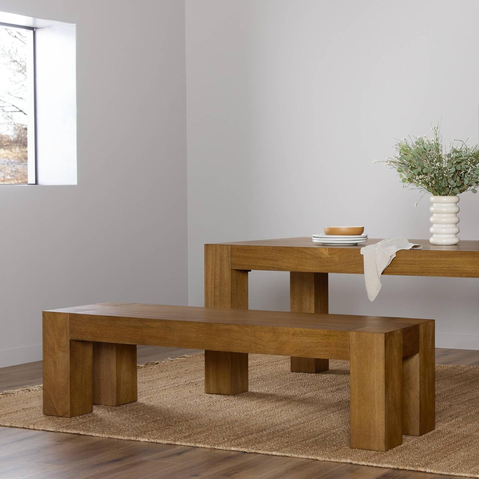 Four Hands Emeli Tawny Rubberwood Veneer Dining Bench