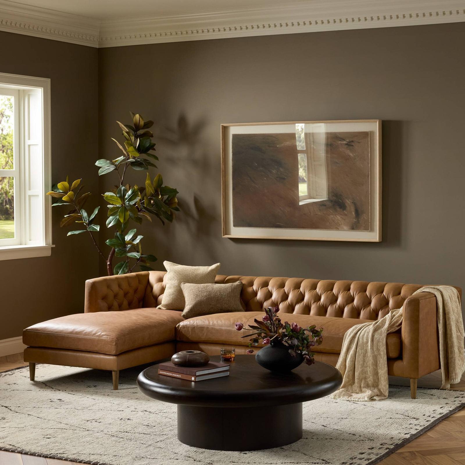 Four Hands Thurston Cascara Cognac 2-Piece Sectional