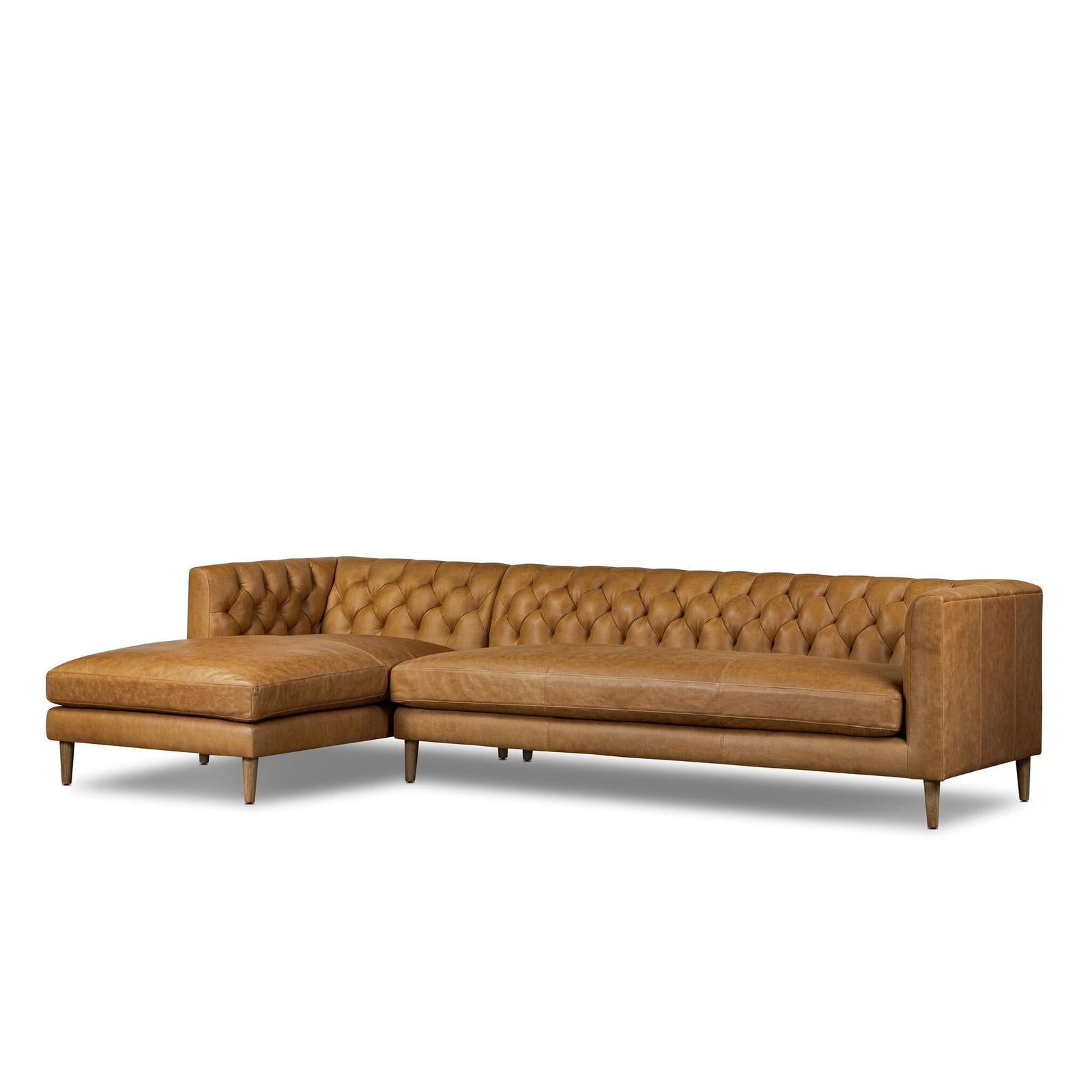 Four Hands Thurston Cascara Cognac 2-Piece Sectional