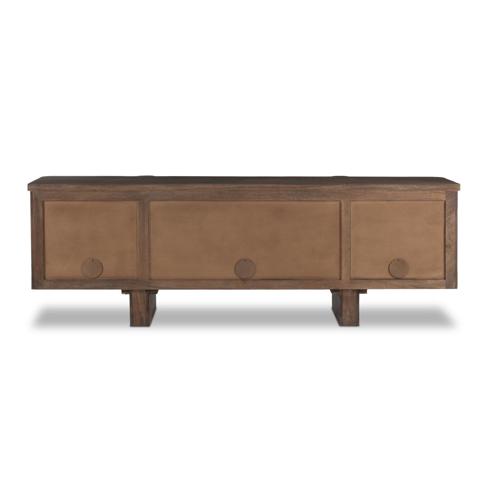 Baxter Media Console - Weathered Mango Solid