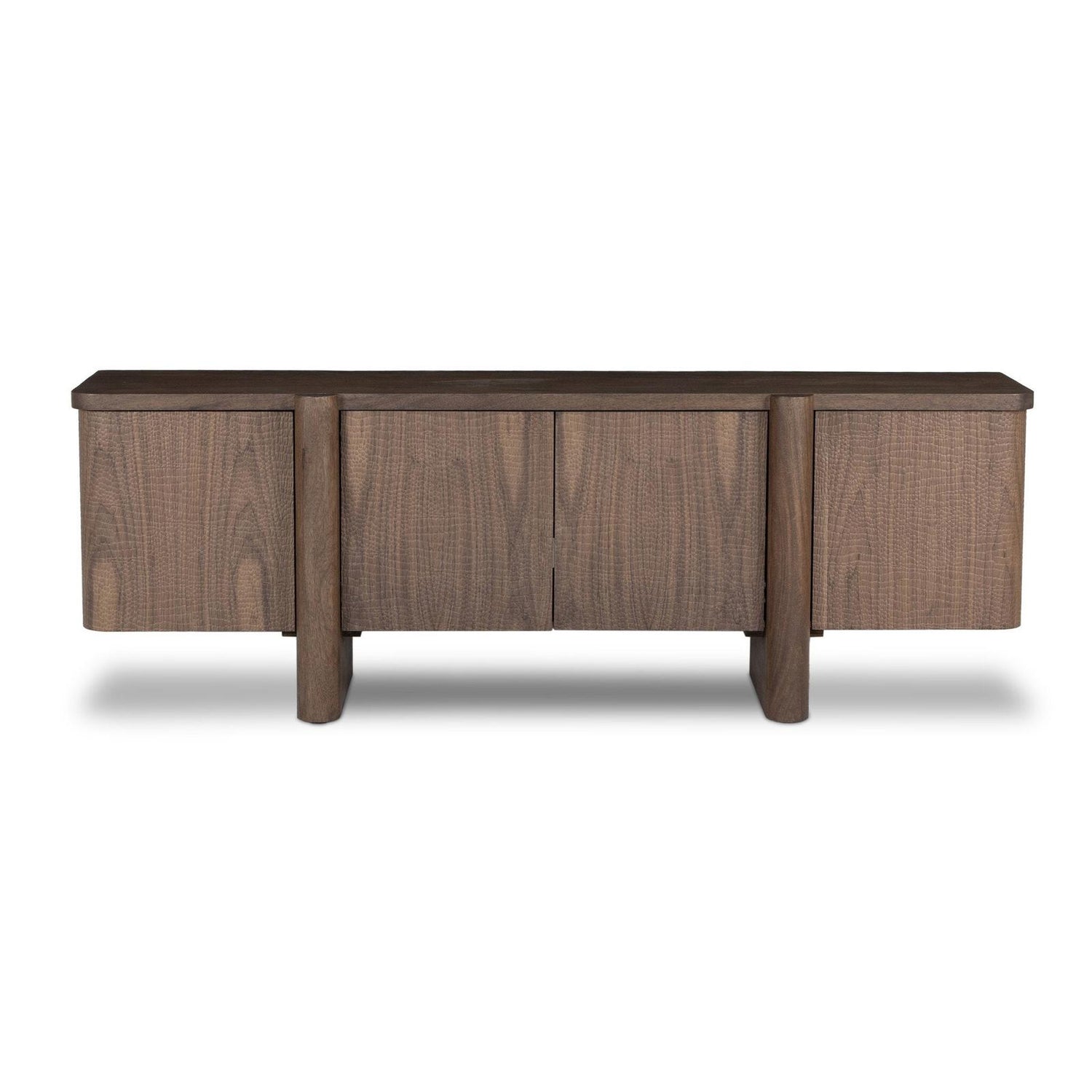 Baxter Media Console - Weathered Mango Solid