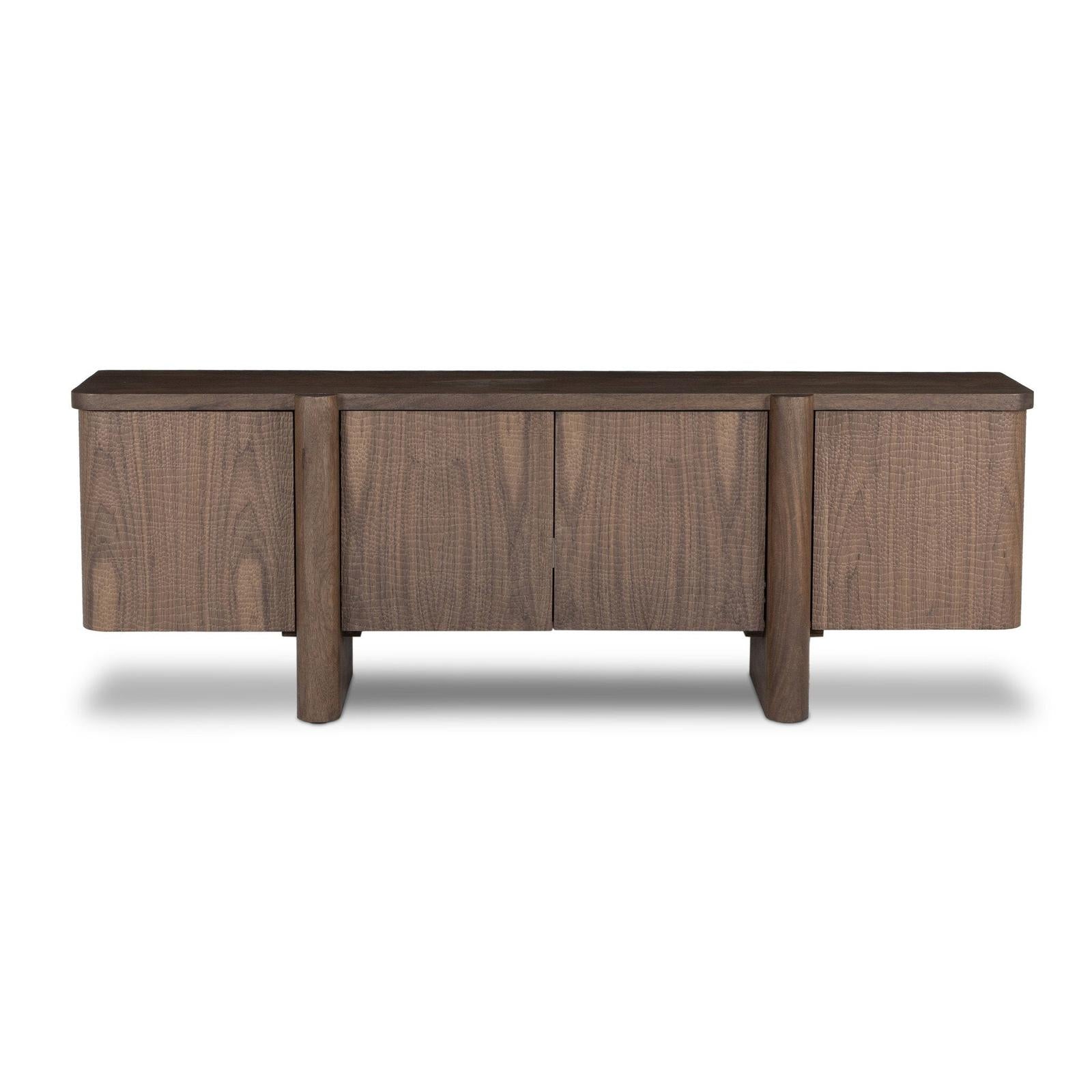 Baxter Media Console - Weathered Mango Solid