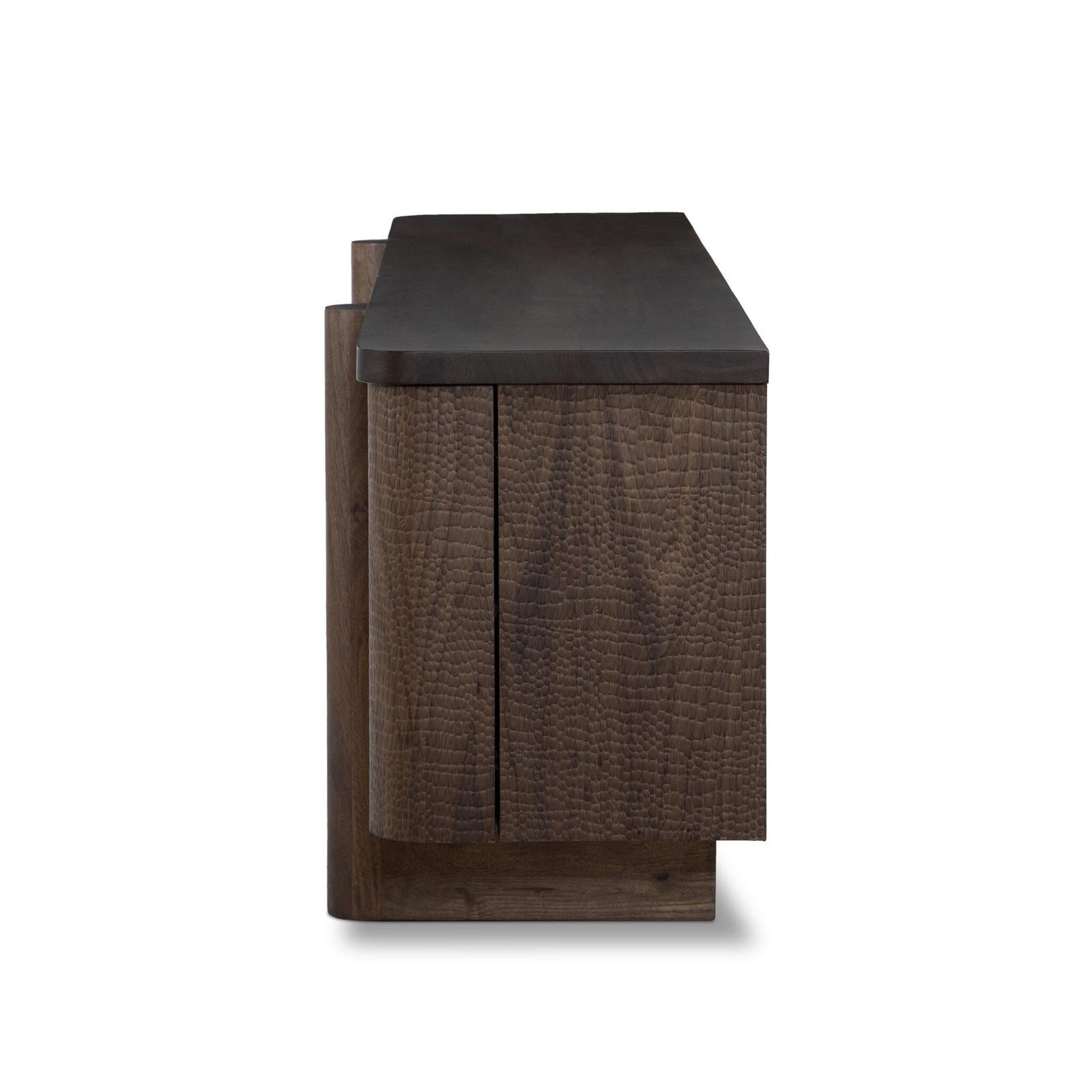 Baxter Media Console - Weathered Mango Solid