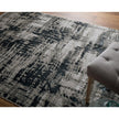 Feizy Micah 3339F Modern Abstract Rug in Black/White/Gray