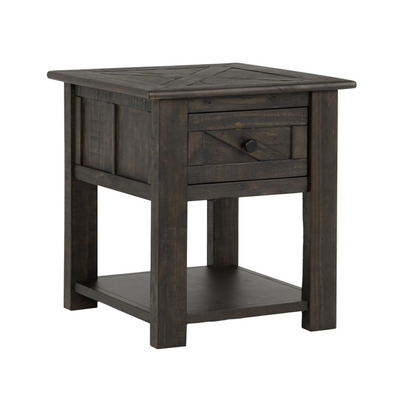 Magnussen Home Garrett Weathered Charcoal Rectangular End Table Sale