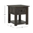 Magnussen Home Garrett Weathered Charcoal Rectangular End Table