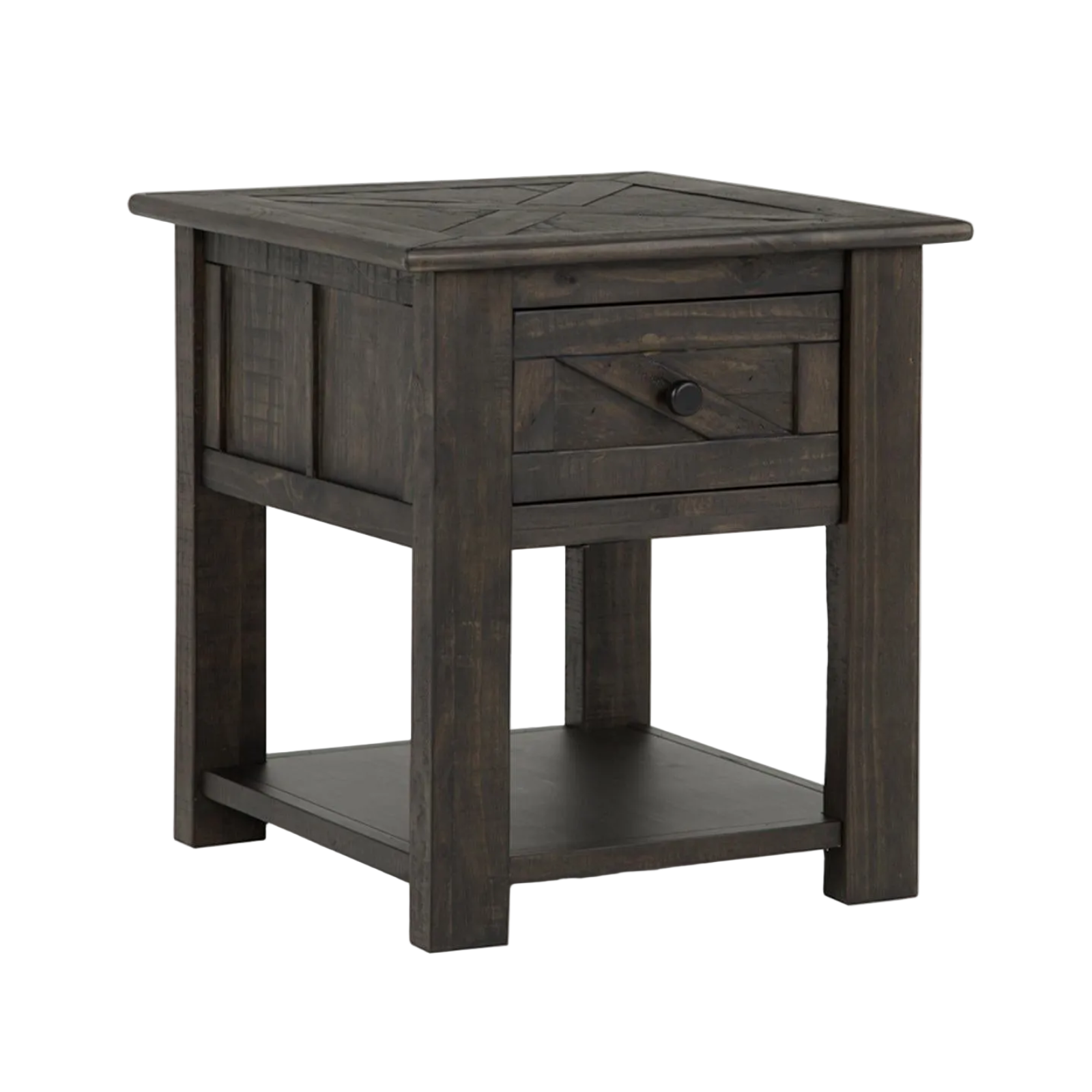 Magnussen Home Garrett Weathered Charcoal Rectangular End Table
