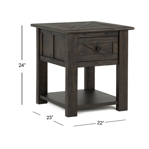 Magnussen Home Garrett Weathered Charcoal Rectangular End Table