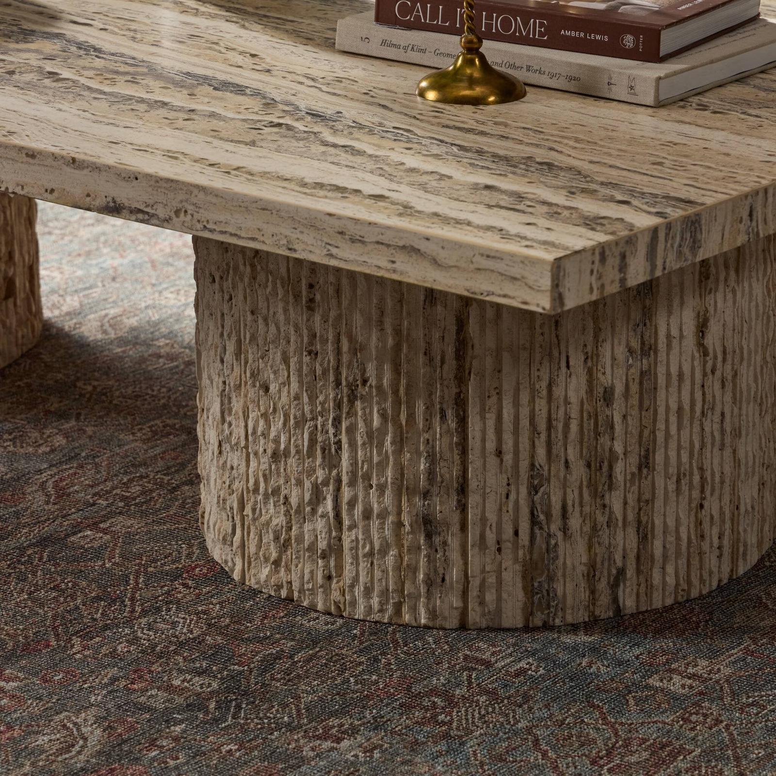 Angelo Coffee Table - White Travertine