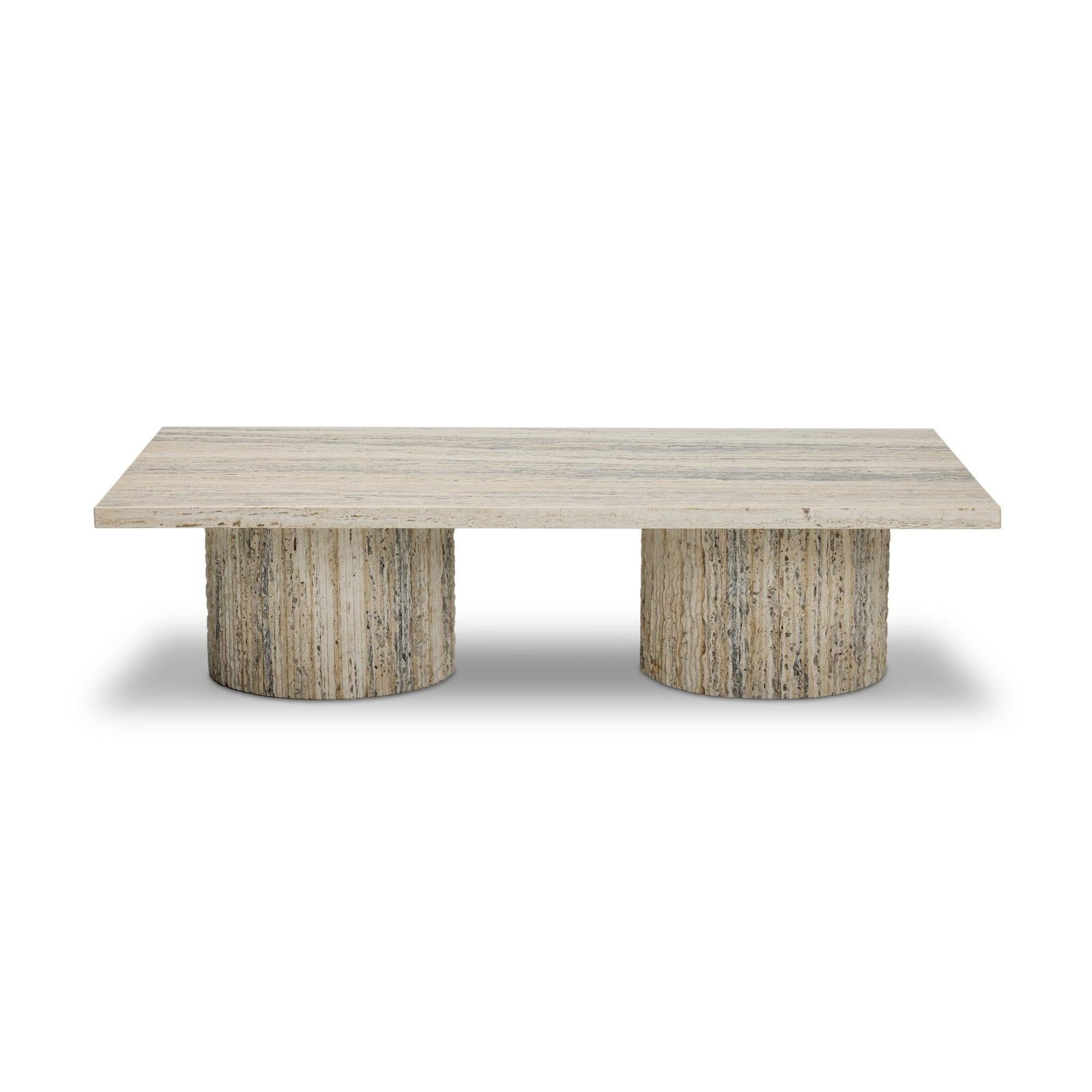 Angelo Coffee Table - White Travertine