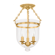Hudson Valley Lighting Hampton 3 Light 10.25 inches Aged Brass Semi Flush Ceiling Light