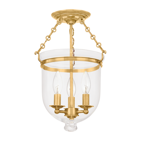 Hudson Valley Lighting Hampton 3 Light 10.25 inches Aged Brass Semi Flush Ceiling Light