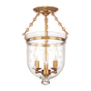 Hudson Valley Lighting Hampton 3 Light 10.25 inch Aged Brass Semi Flush Ceiling Light