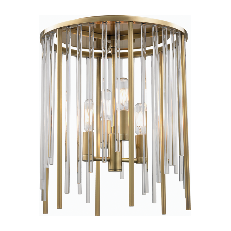 Hudson Valley Lighting Lewis 4 Light 13 inch Aged Brass Semi Flush Ceiling Light