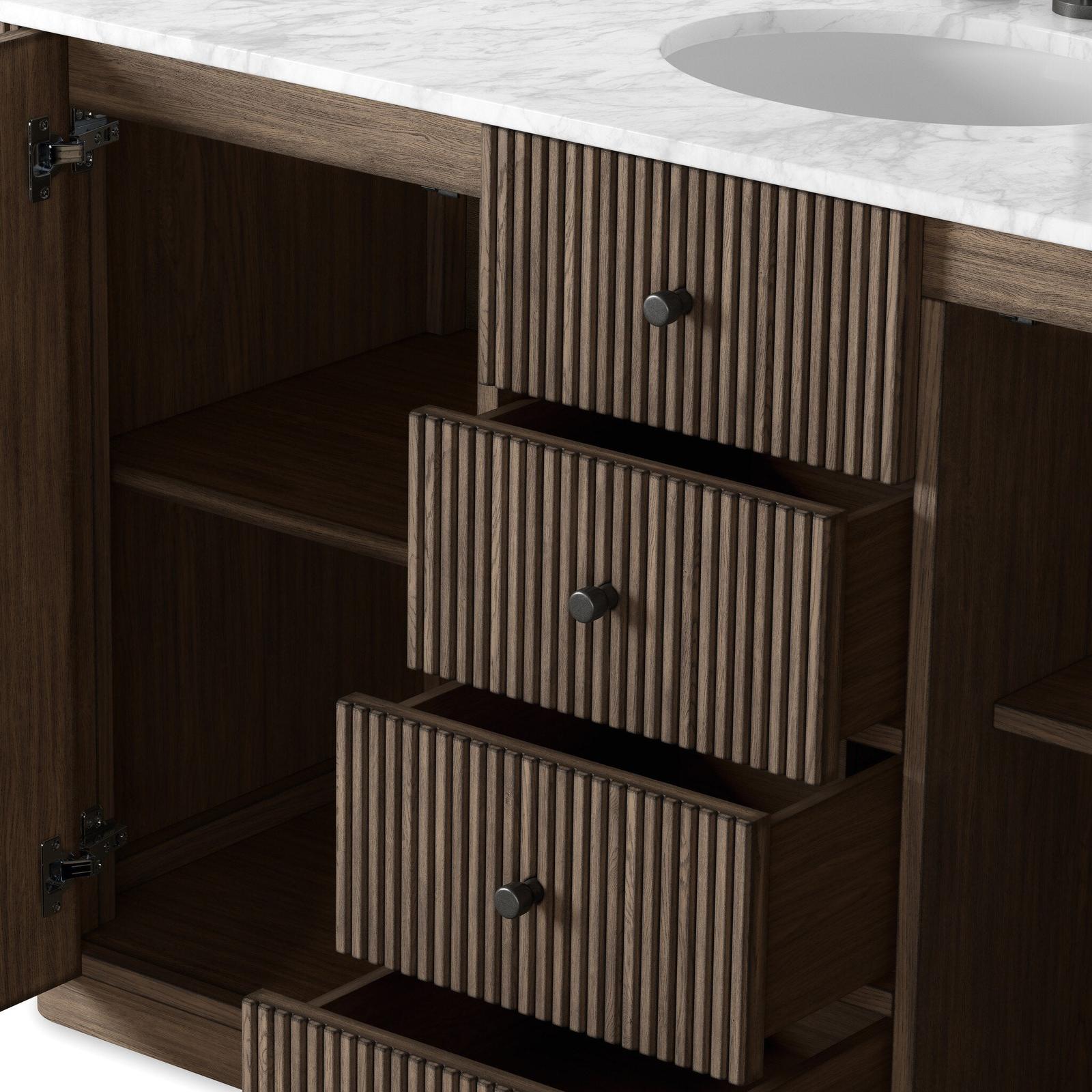 Four Hands Malden Satin Espresso Oak Veneer Single Wide Vanity