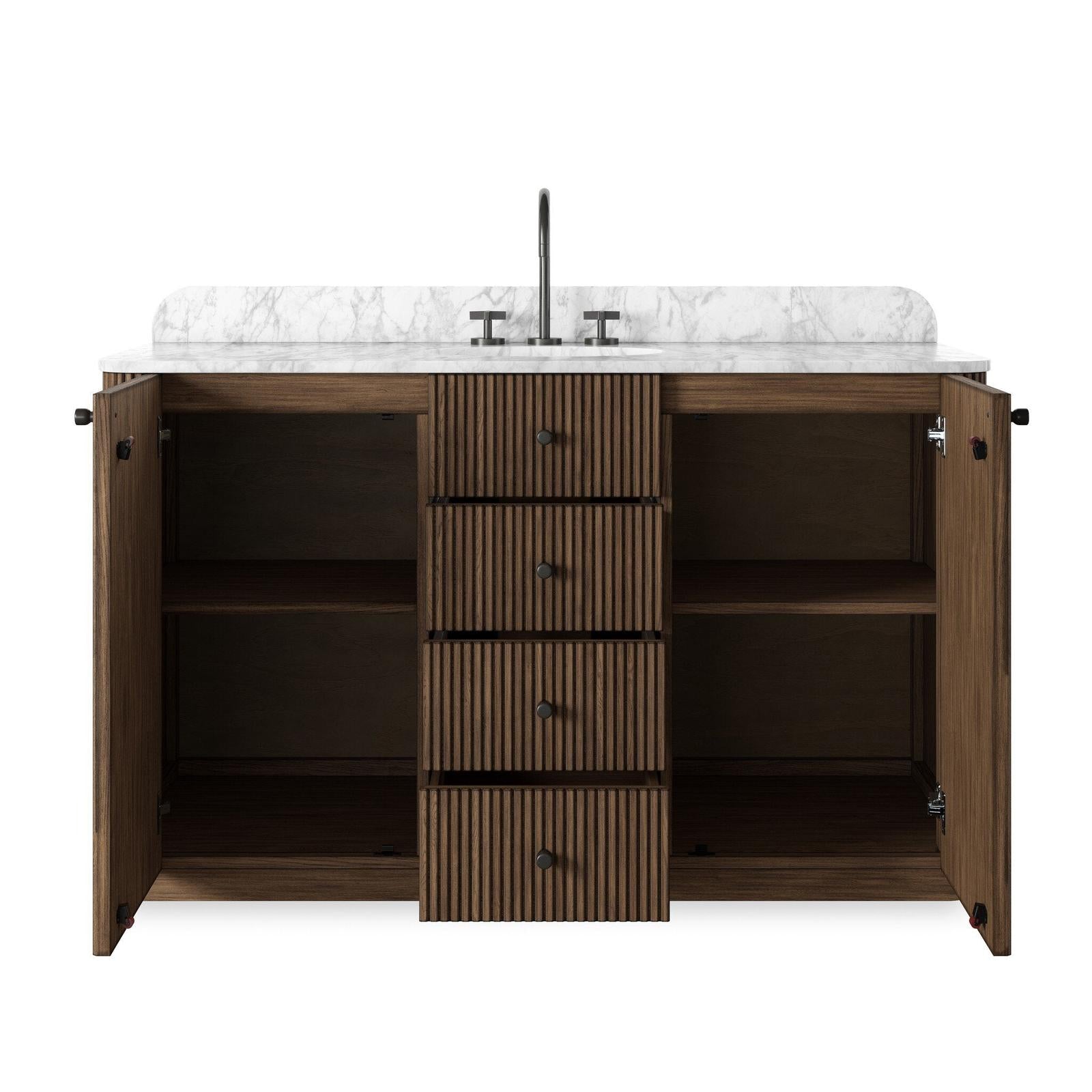 Four Hands Malden Satin Espresso Oak Veneer Single Wide Vanity