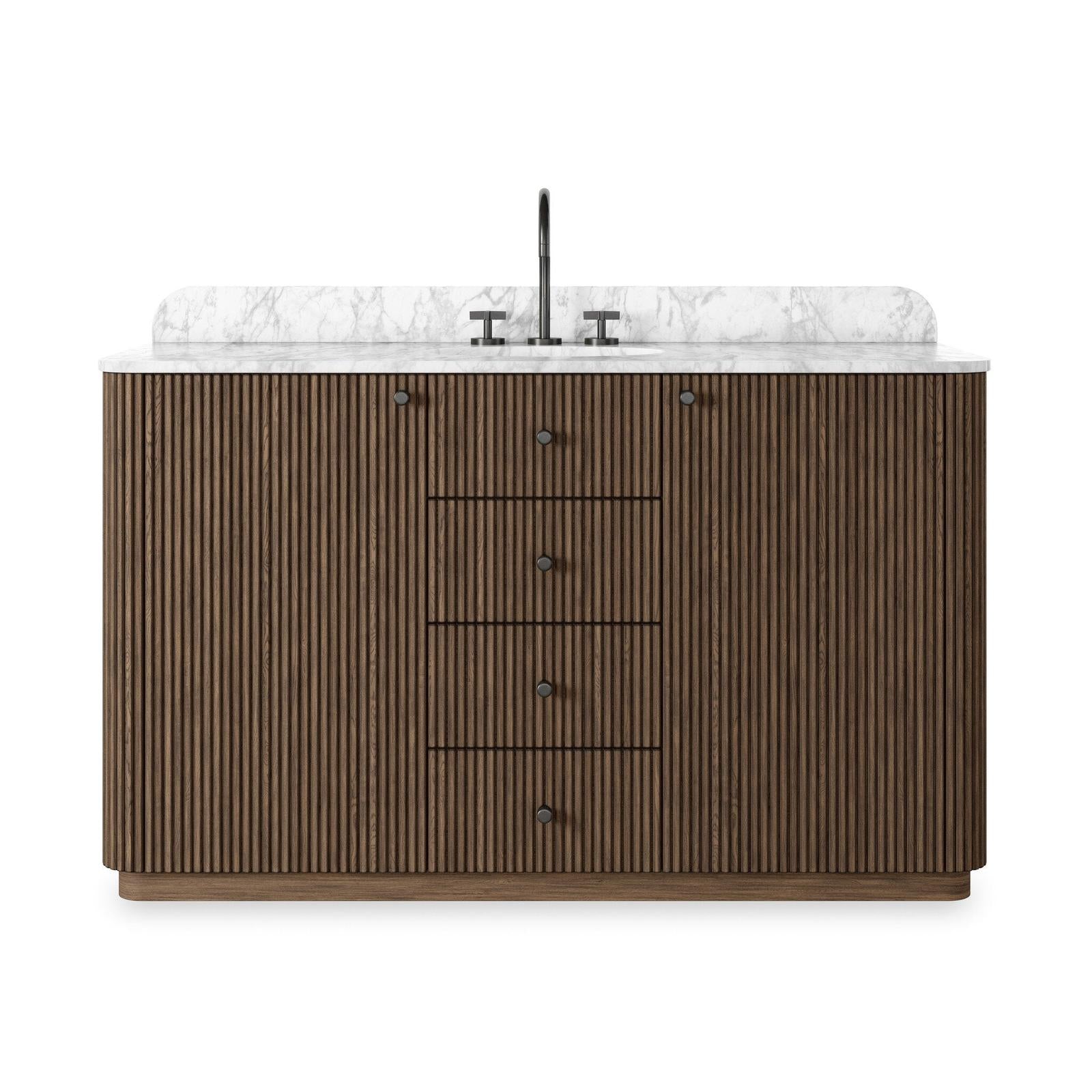Four Hands Malden Satin Espresso Oak Veneer Single Wide Vanity