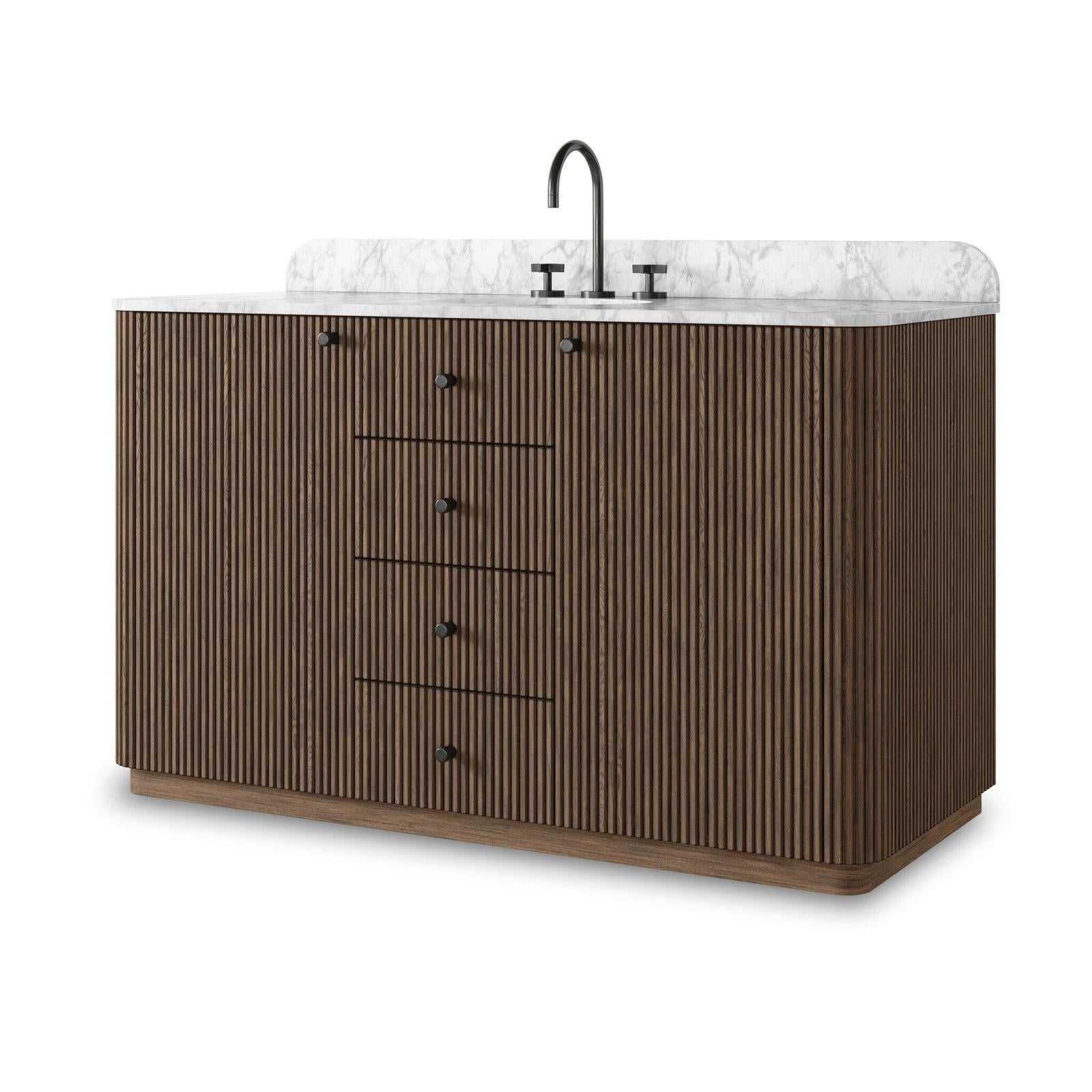 Four Hands Malden Satin Espresso Oak Veneer Single Wide Vanity