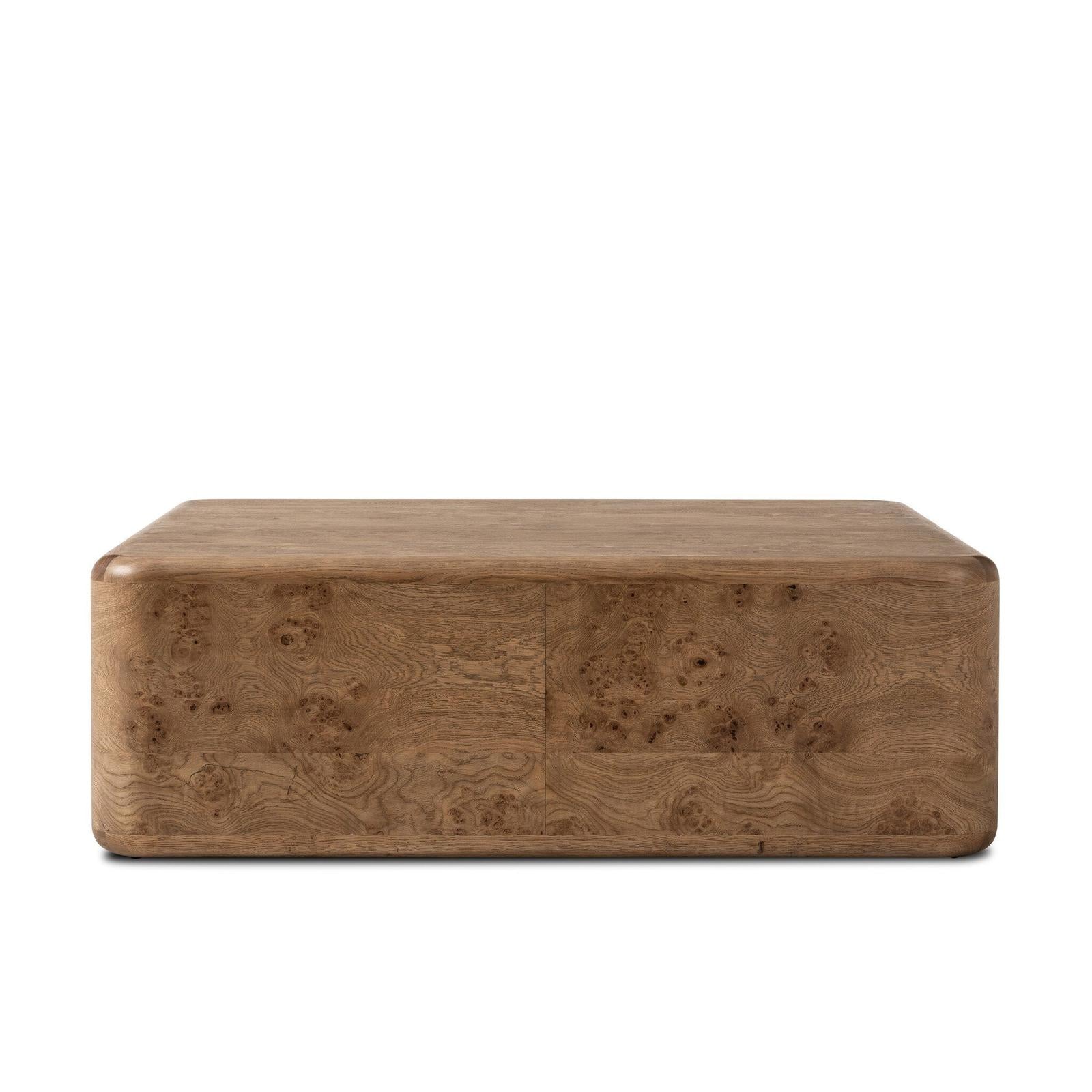 Talessi Square Coffee Table - Wheat Medium Burl Oak