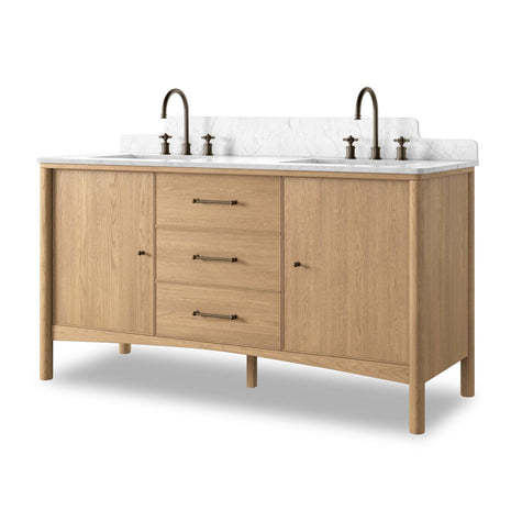 Four Hands Porter Satin Light Wash Oak Veneer Double Vanity
