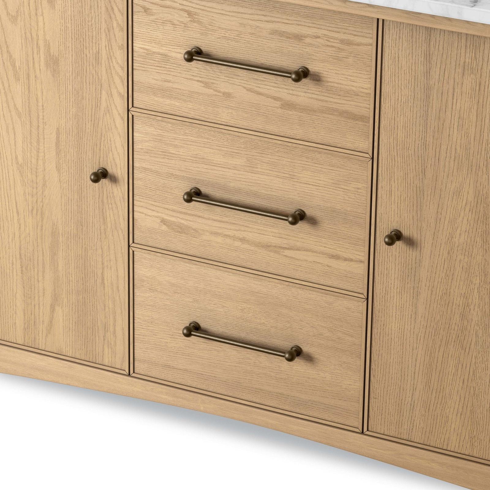 Four Hands Porter Satin Light Wash Oak Veneer Single Wide Vanity