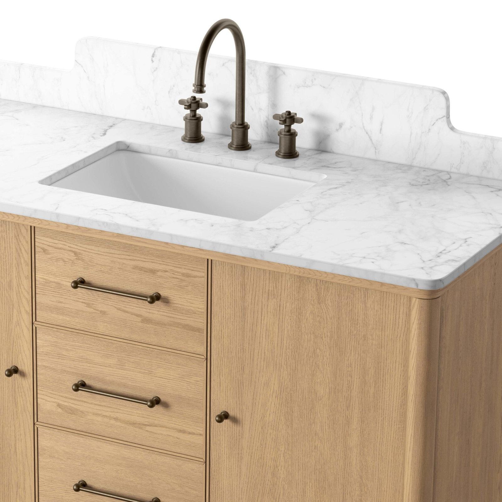 Four Hands Porter Satin Light Wash Oak Veneer Single Wide Vanity