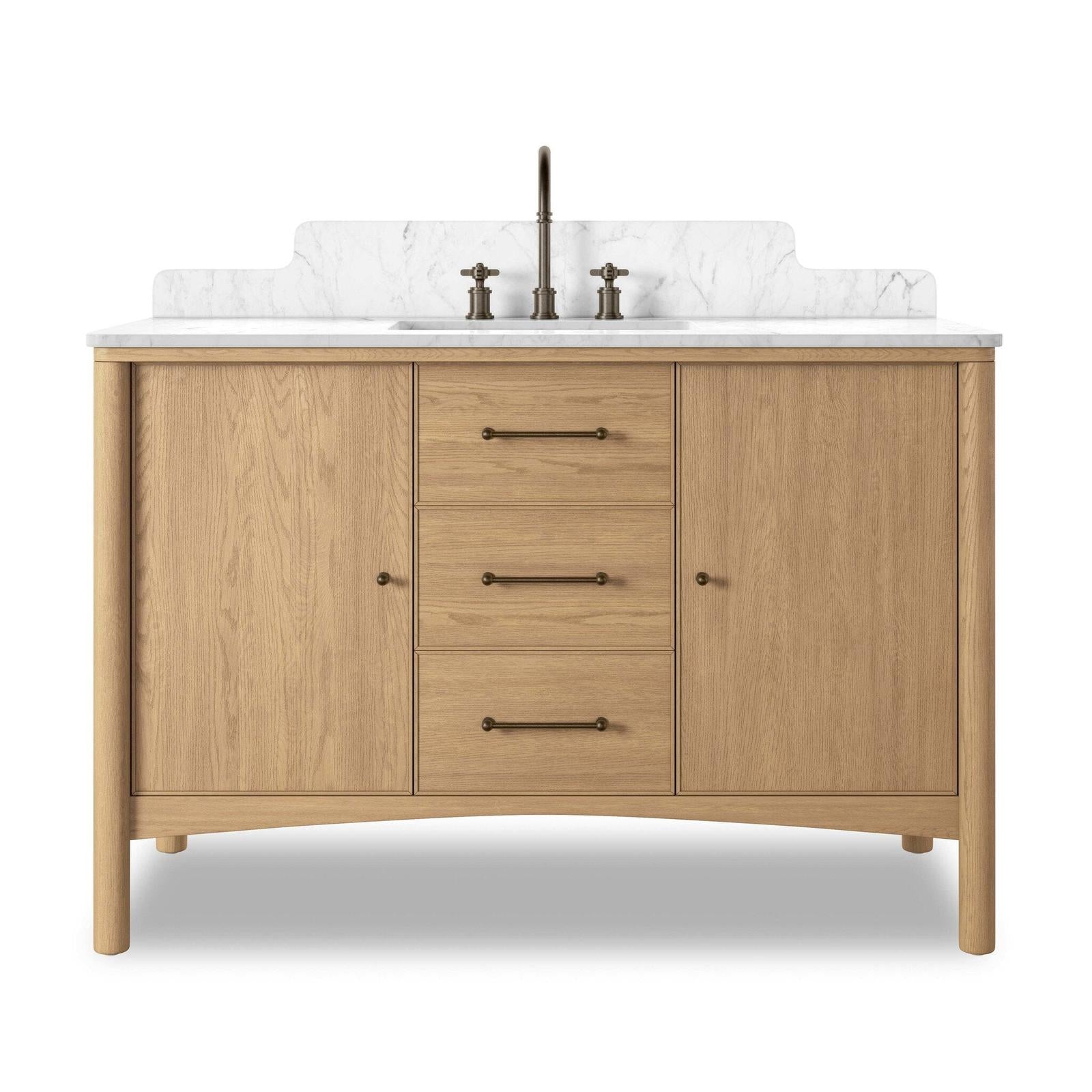 Four Hands Porter Satin Light Wash Oak Veneer Single Wide Vanity