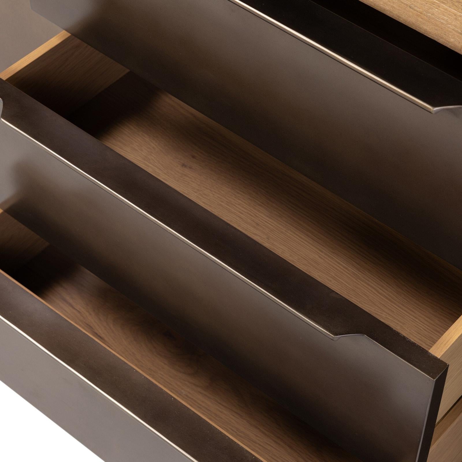 Aberdeen Media Console - Aged Smoked Oak Thin Veneer