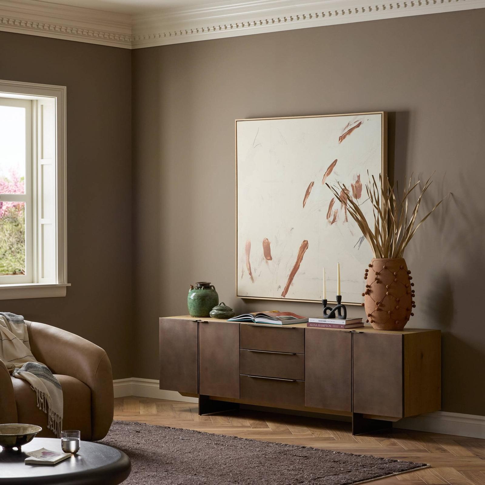 Aberdeen Media Console - Aged Smoked Oak Thin Veneer
